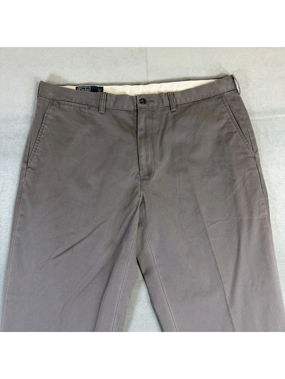 Polo Ralph Lauren Chino Pants Mens 38x32 Gray Preston Straight Twill Vintage
